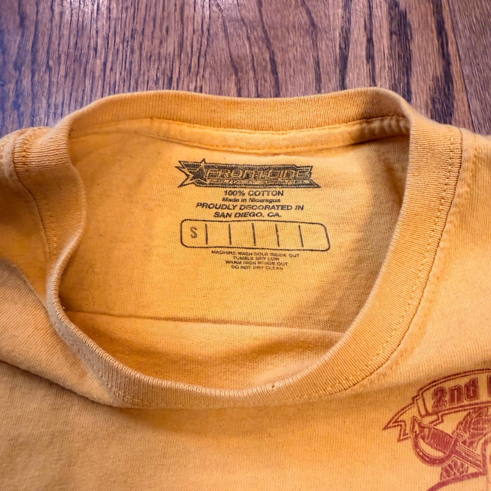 Frontline USMC 2nd Battalion Fox Company MCRD San Diego Shirt Small Yellow