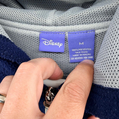 Disney Winnie the Pooh Fleece Zip Up Hoodie Embroidered Navy Blue M