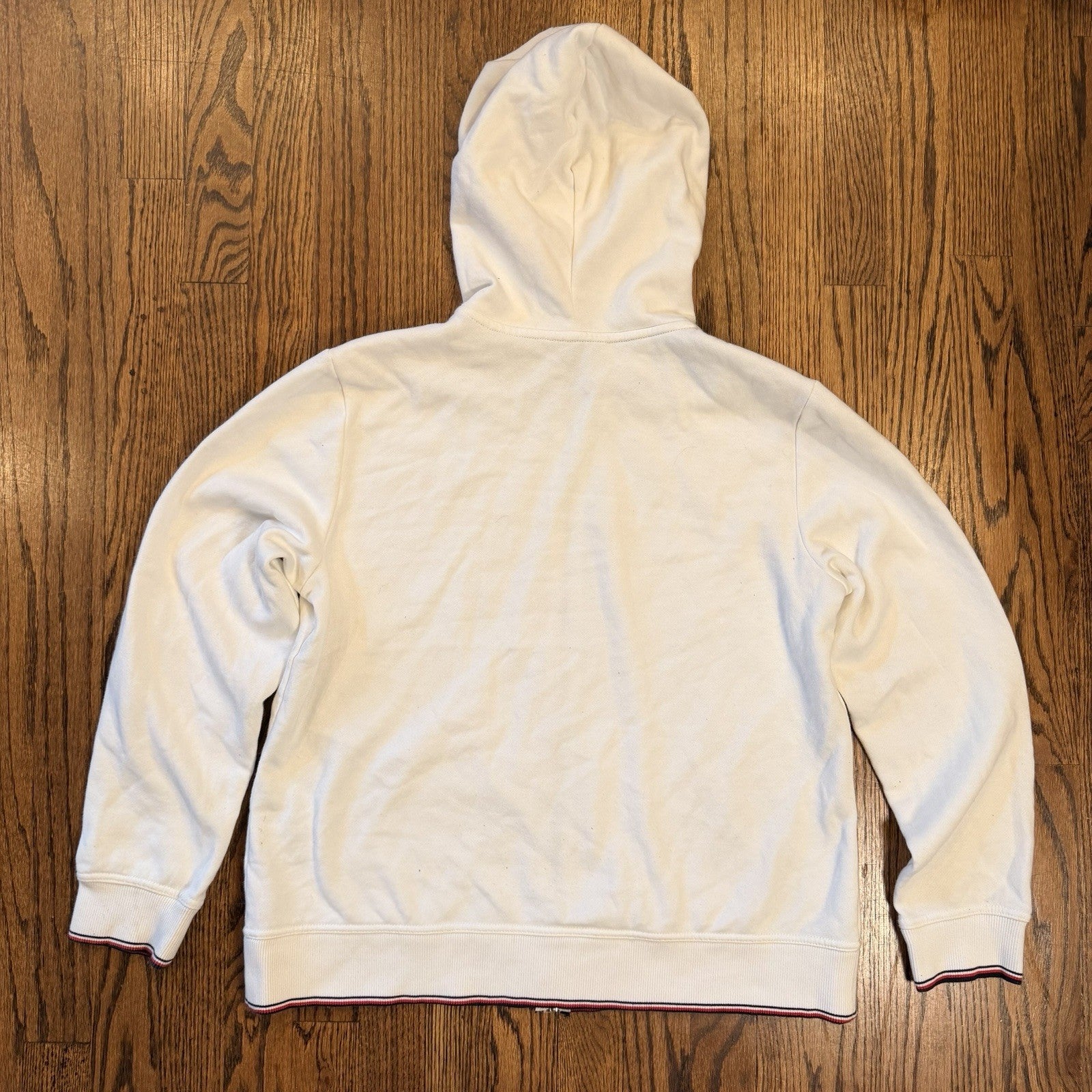 Tommy Hilfiger Women's Large White Full Zip Fleece Hoodie Y2K preppy yacht