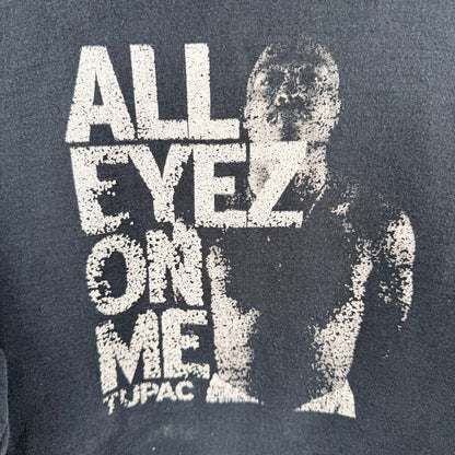 Port & Company Tupac All Eyez On Me Graphic Hoodie Rap Hip Hop Black M