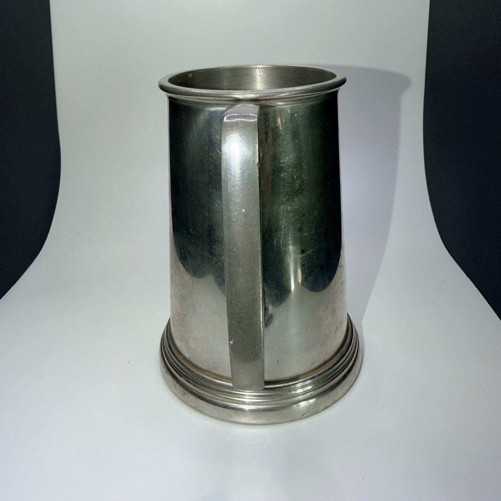 English Pewter Glass Bottom Tankard RAF Laarbruch Germany Military Engraved Mug