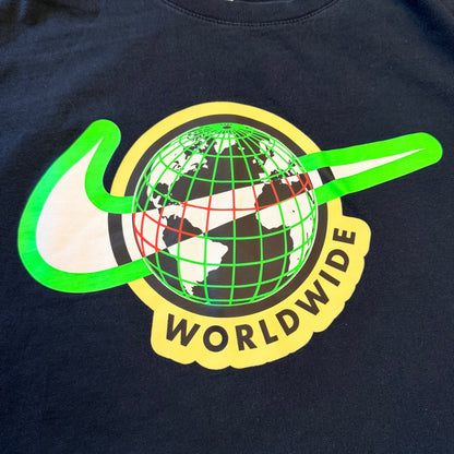 Nike Worldwide Globe Graphic T-Shirt Short Sleeve Black Large