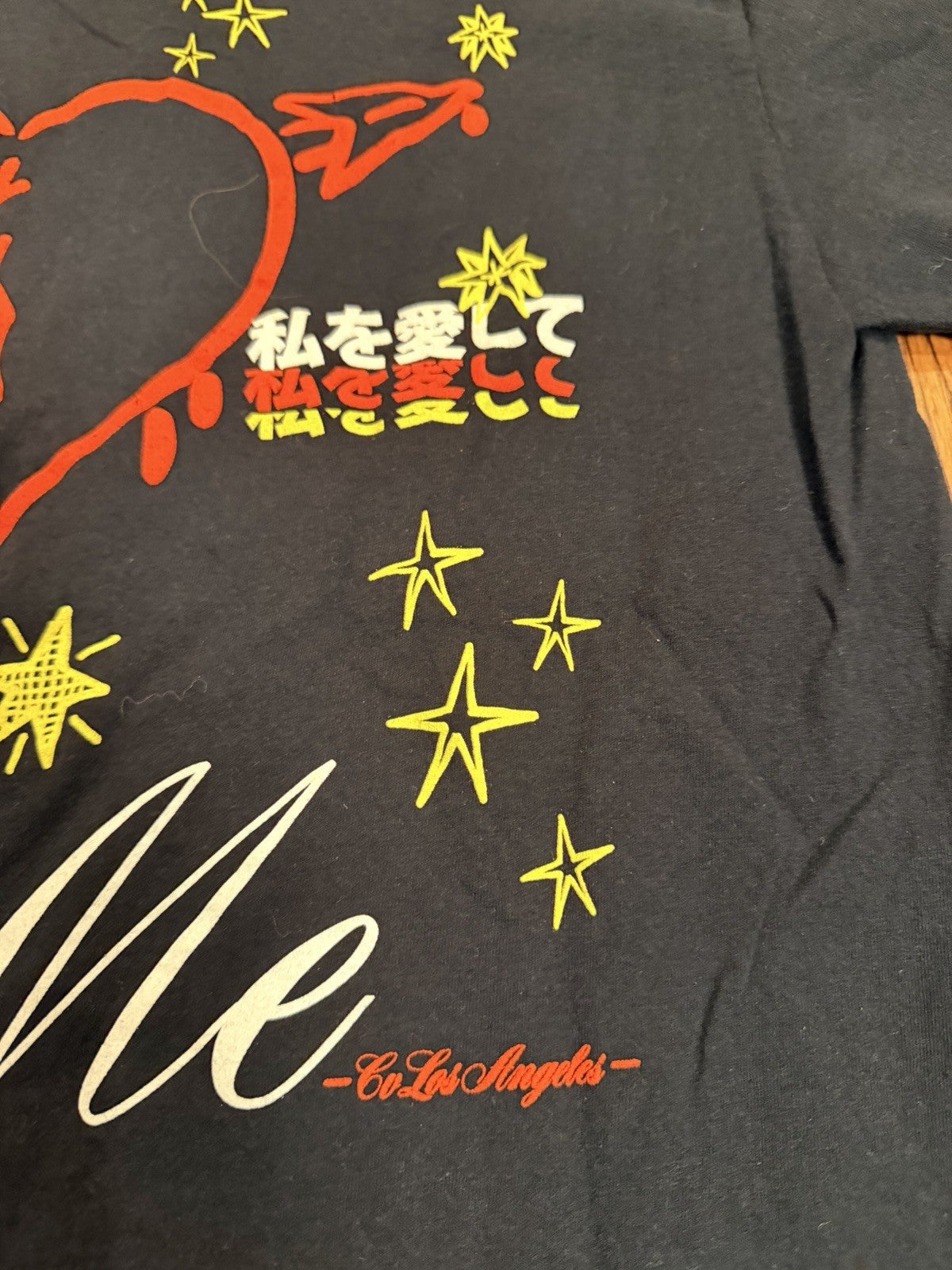 CVLA Love Me LA Puff Paint Graphic T Shirt Black Men’s Medium Streetwear