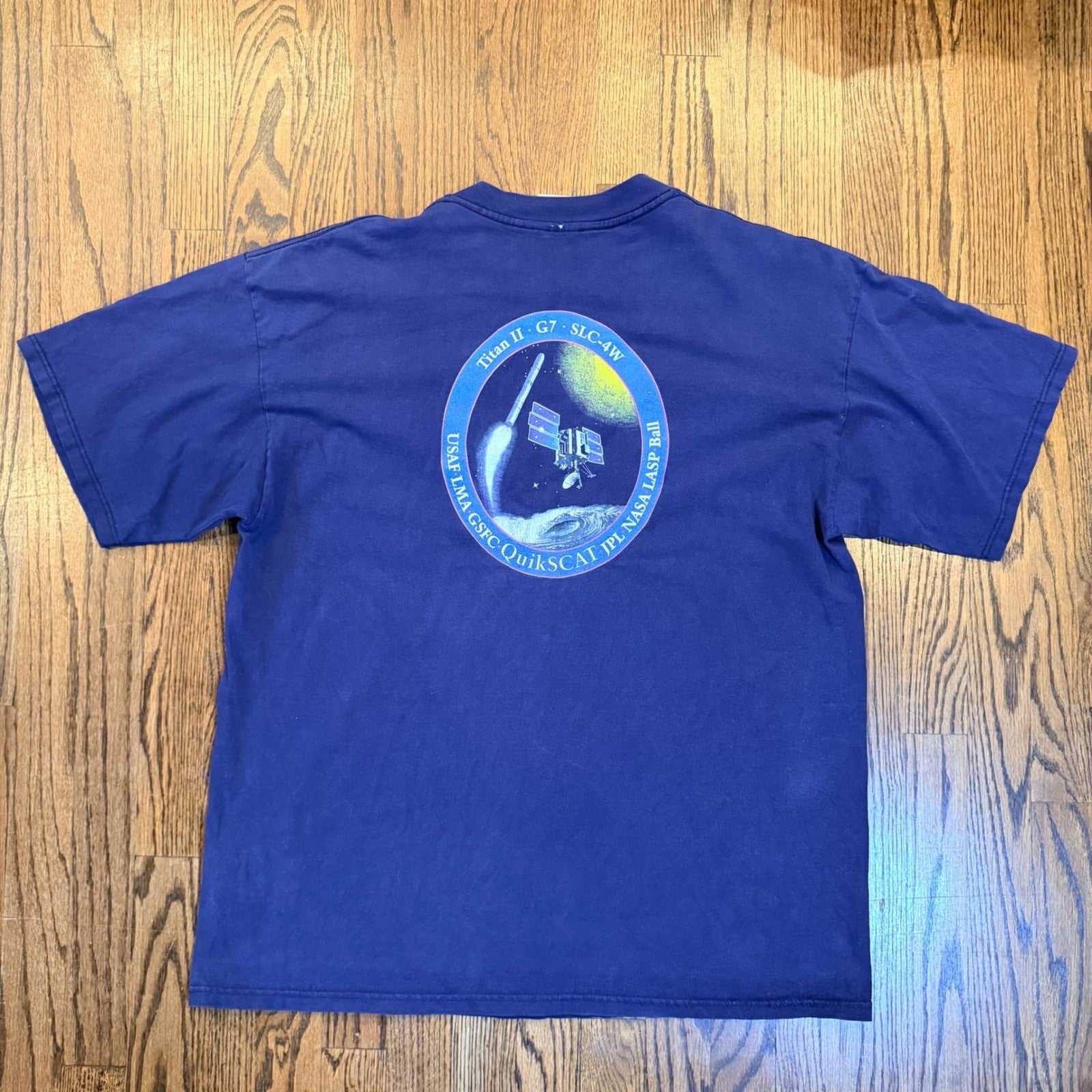 Gildan Titan II G7 SLC-4W VAFB NASA QuikSCAT Pocket T-Shirt XL Blue