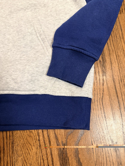 Hurley Varsity Hoodie Men’s Small Blue Gray Raglan Pullover Sweatshirt