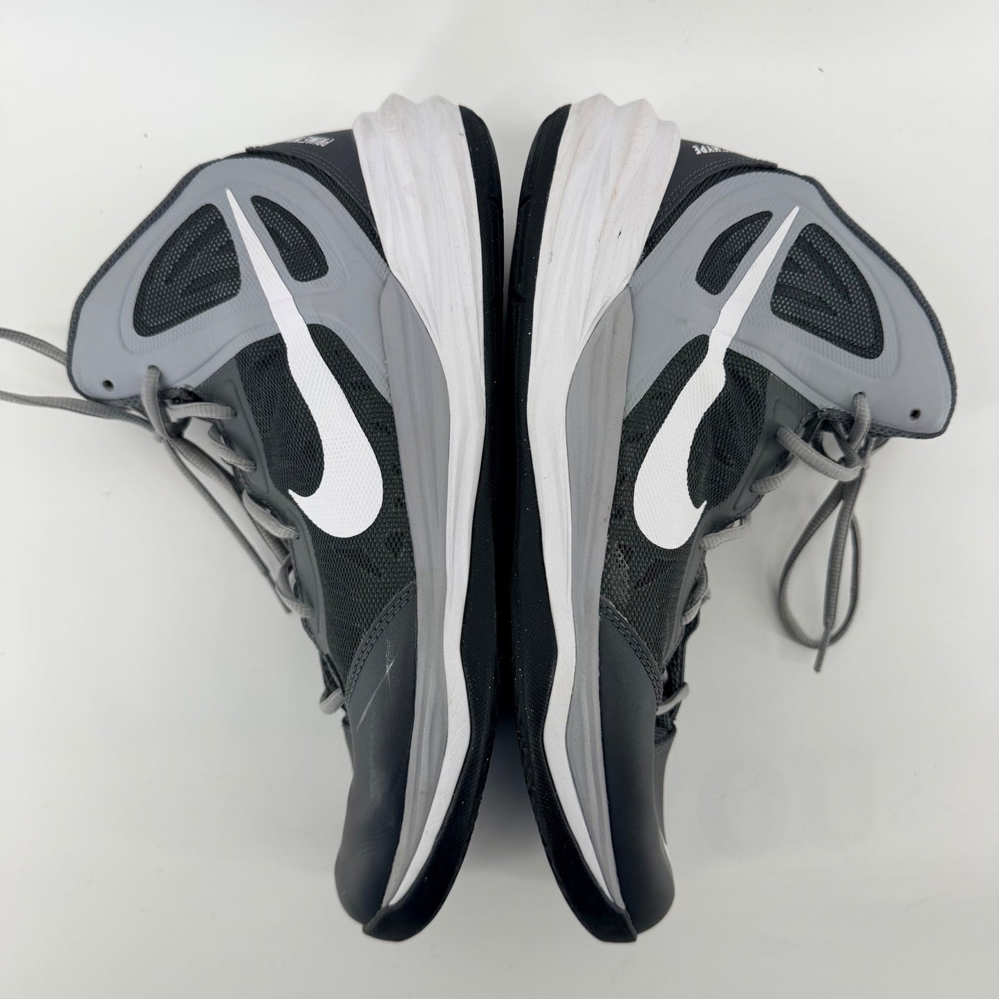 Nike Prime Hype DF Basketball Shoes High Top Athletic Sneakers 12 Grey White