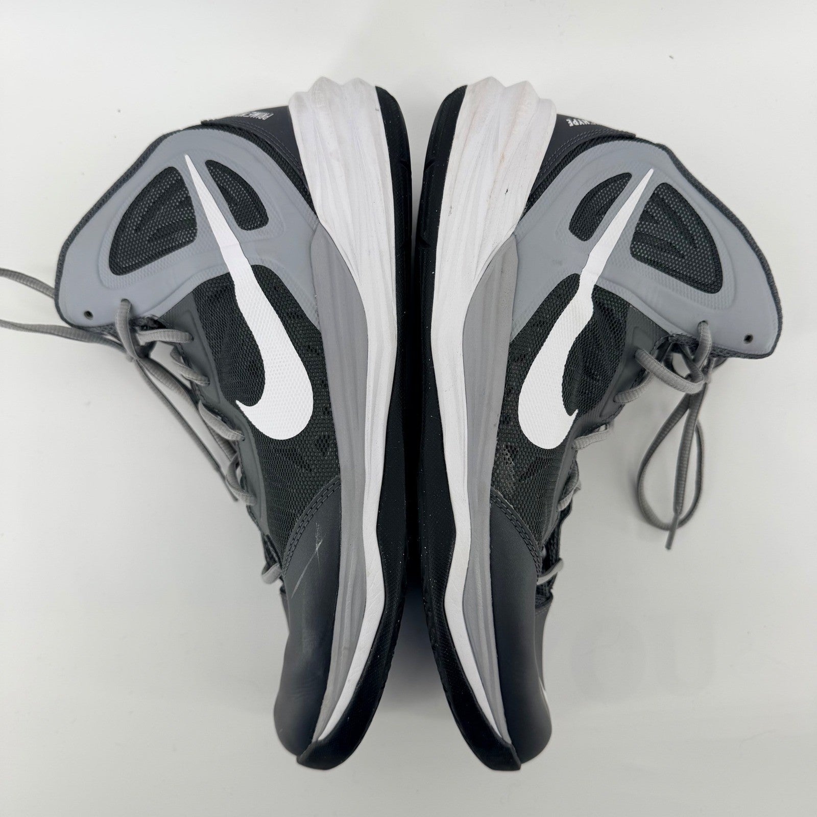 Nike Prime Hype DF Basketball Shoes High Top Athletic Sneakers 12 Grey White