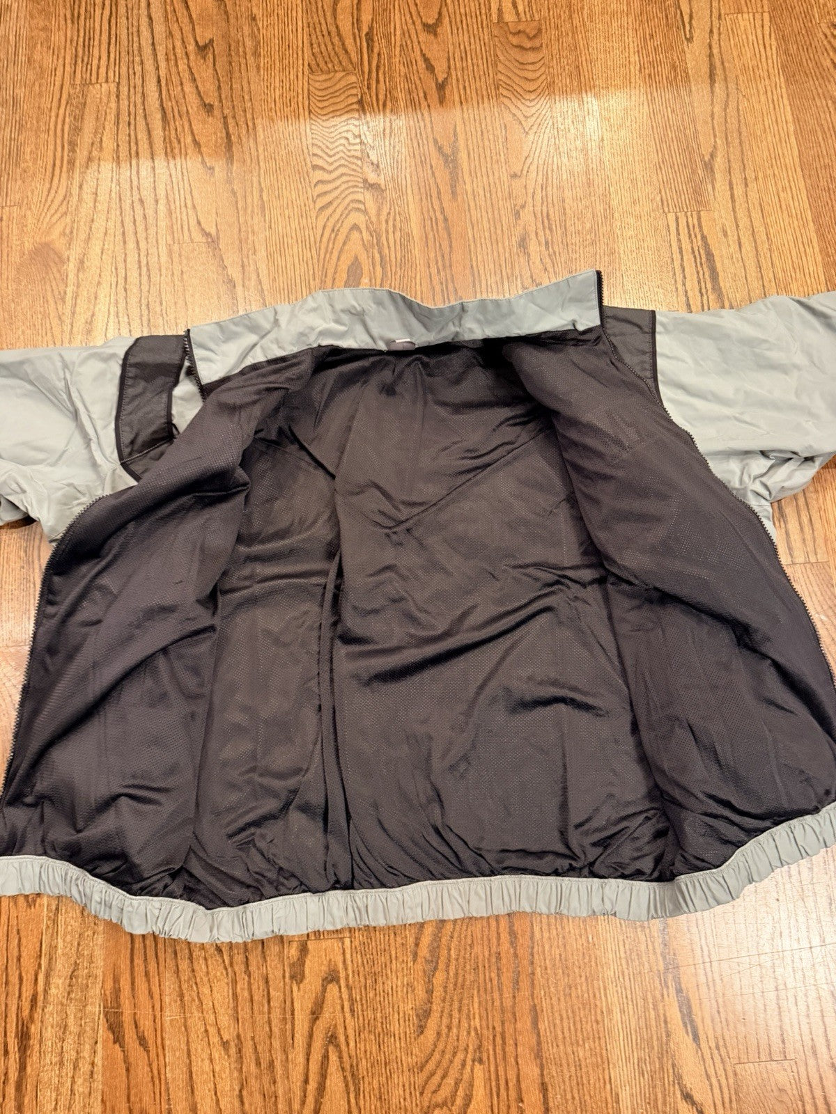 Vtg Army Full Zip Windbreaker Jacket Coat Mens Size XL Gray Nylon