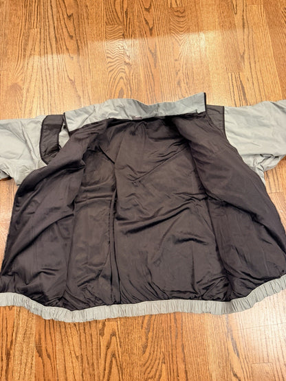 Vtg Army Full Zip Windbreaker Jacket Coat Mens Size XL Gray Nylon