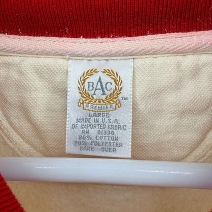BAC Premier Vintage Collared Sweatshirt Inn At Spanish Head Cream Red Large