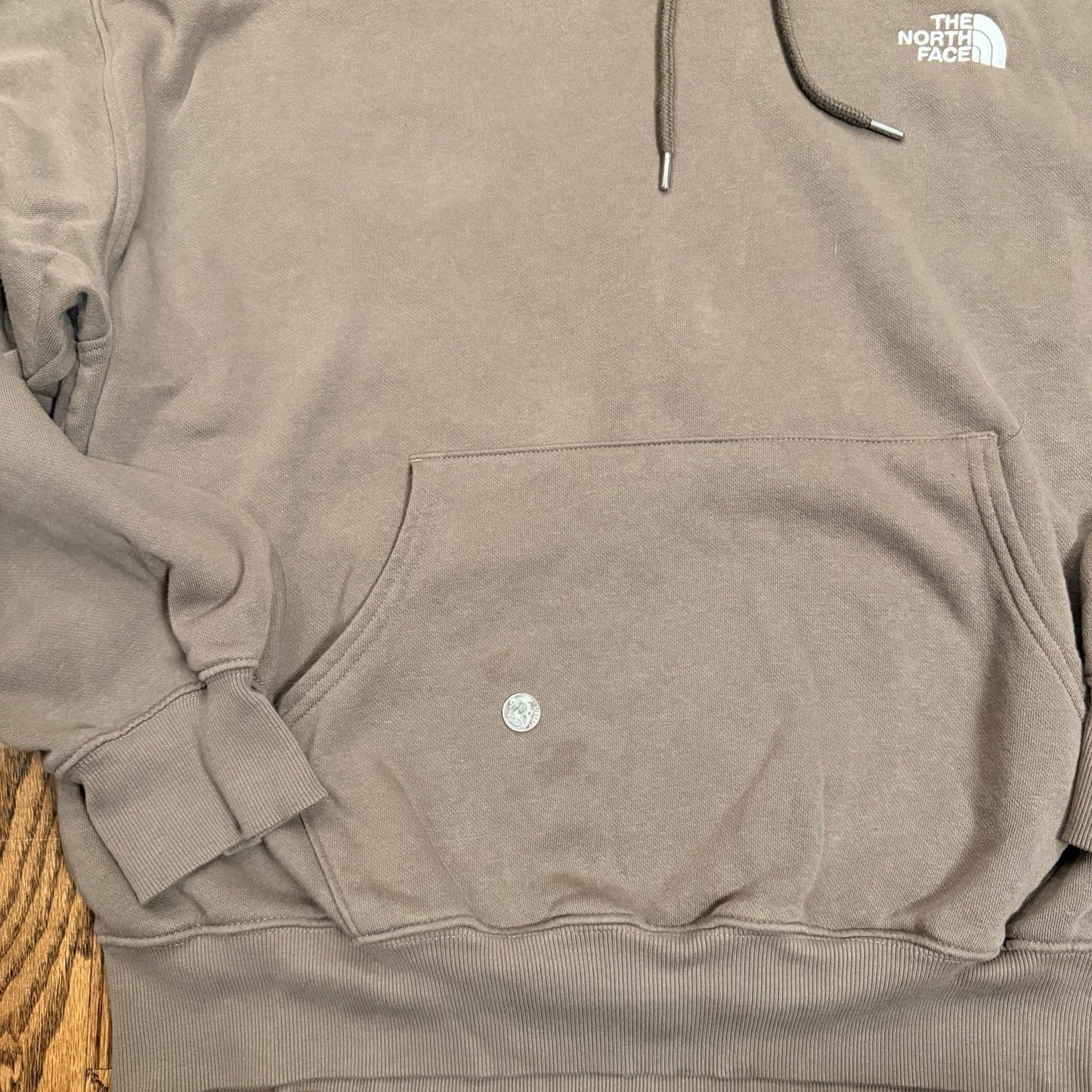 The North Face Circular Design Hoodie Fleece Sweatshirt XL Brown