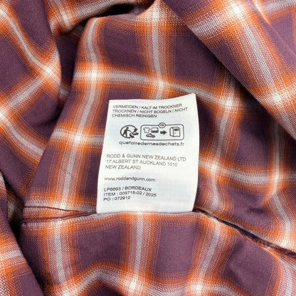 Rodd & Gunn Sports Fit Plaid Button Up Shirt Cotton Bordeaux Purple Small