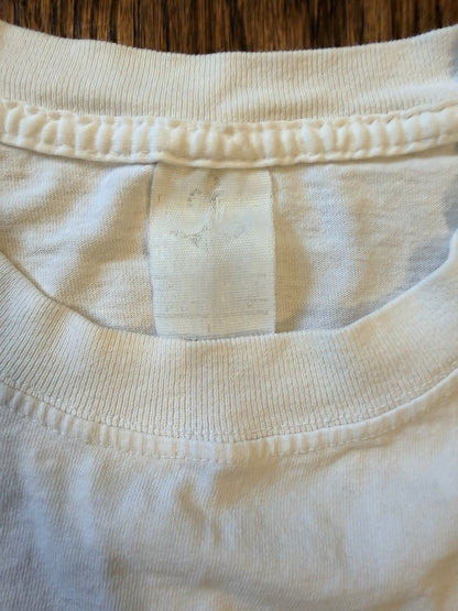 Vtg 90s Cancun Caribbean Sea Tommy Flag White Vacation T-shirt Sz L