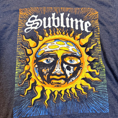 Sublime 40oz to Freedom Sun Graphic Band T-Shirt Medium Charcoal Grey