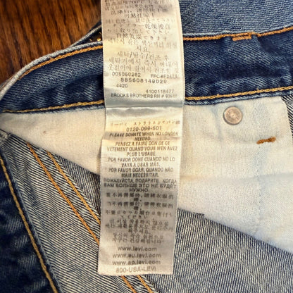 Levi's 505 Brooks Brothers Regular Fit Straight Leg Jeans 35x30 Blue Vintage