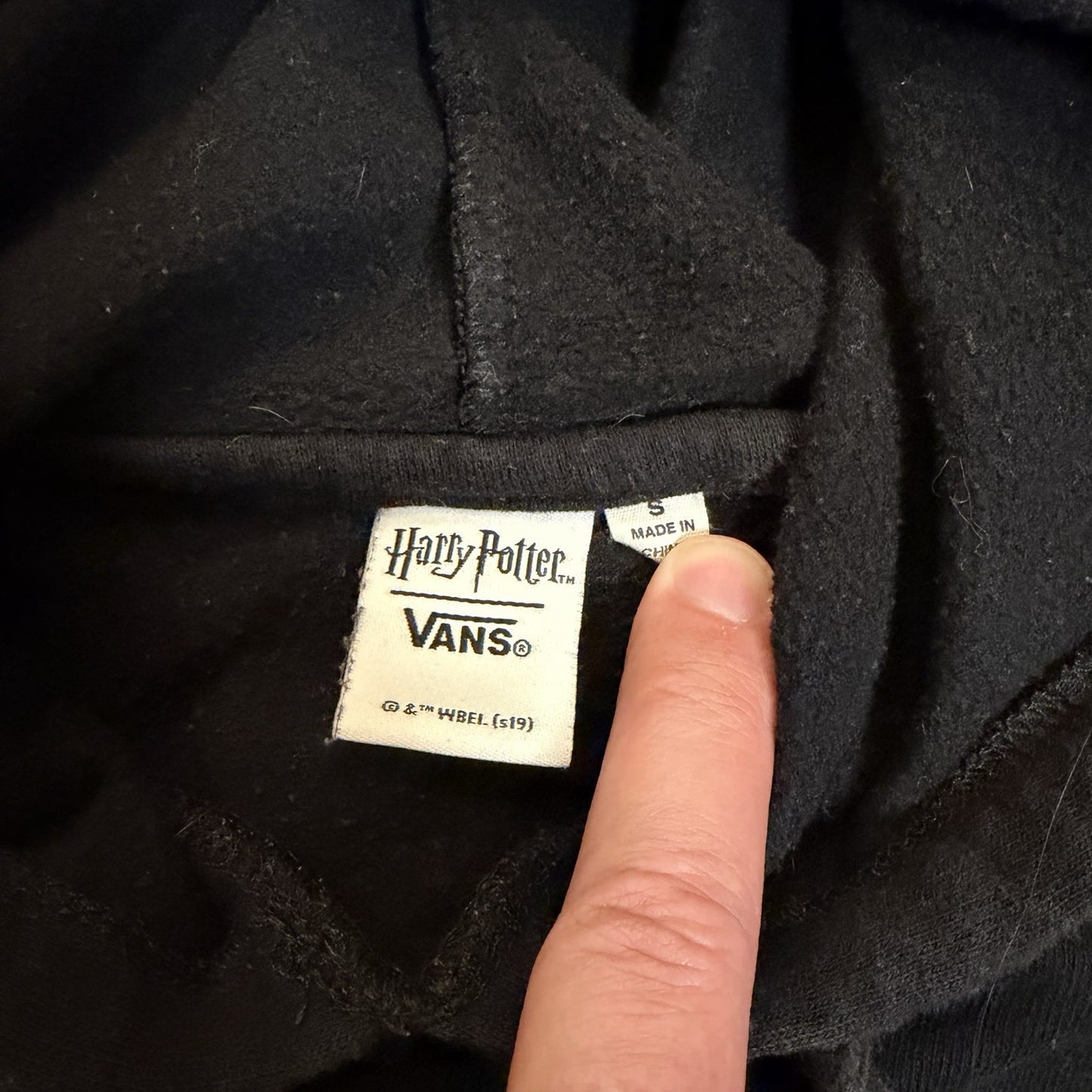 Vans Harry Potter Morsmordre Hoodie Womens Size S Front Pocket Pullover Black 3M
