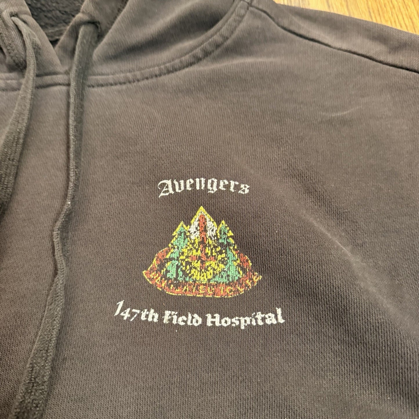 Avenger 5 147th Field Hospital Military Hoodie Large Black Pullover Sweatshirt