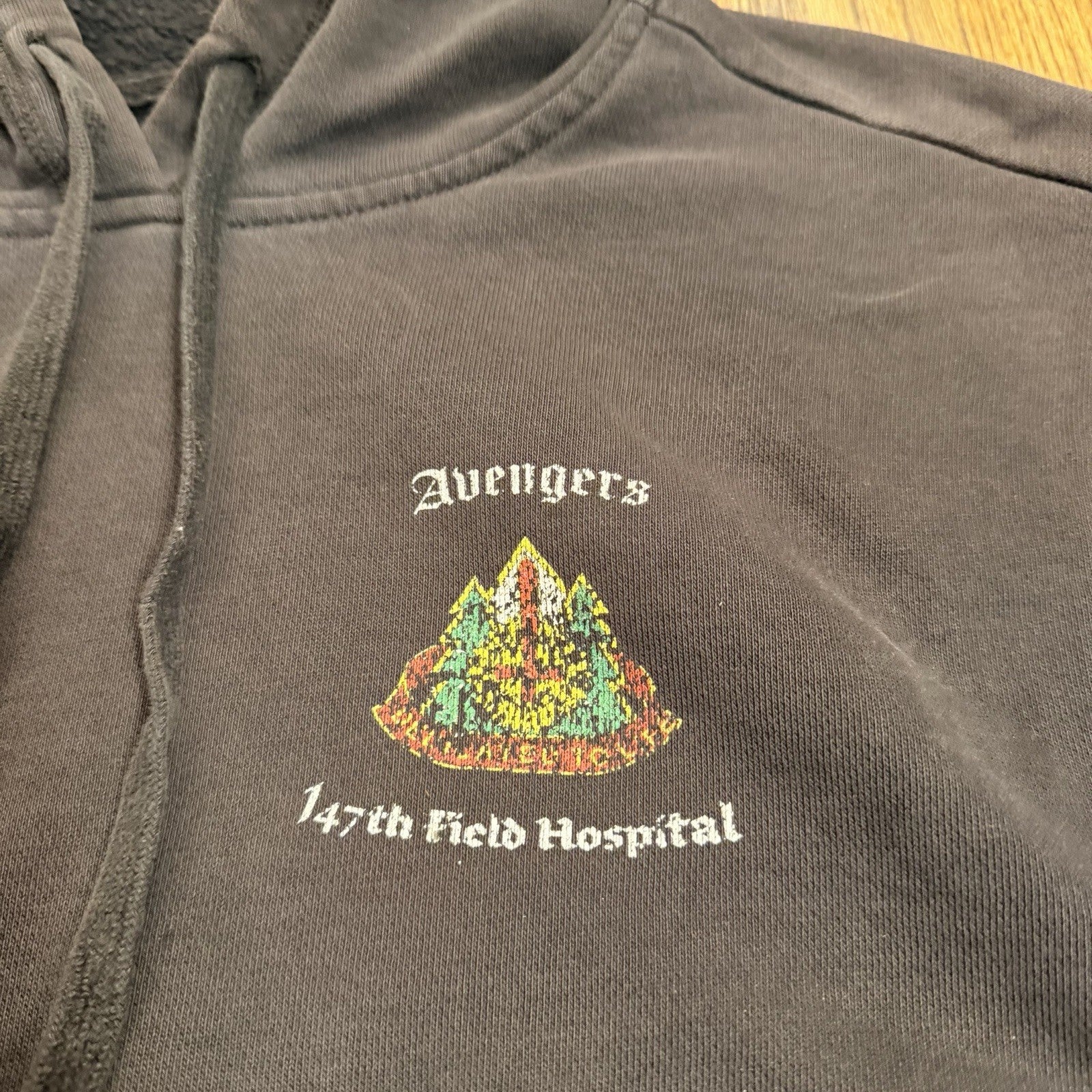 Avenger 5 147th Field Hospital Military Hoodie Large Black Pullover Sweatshirt