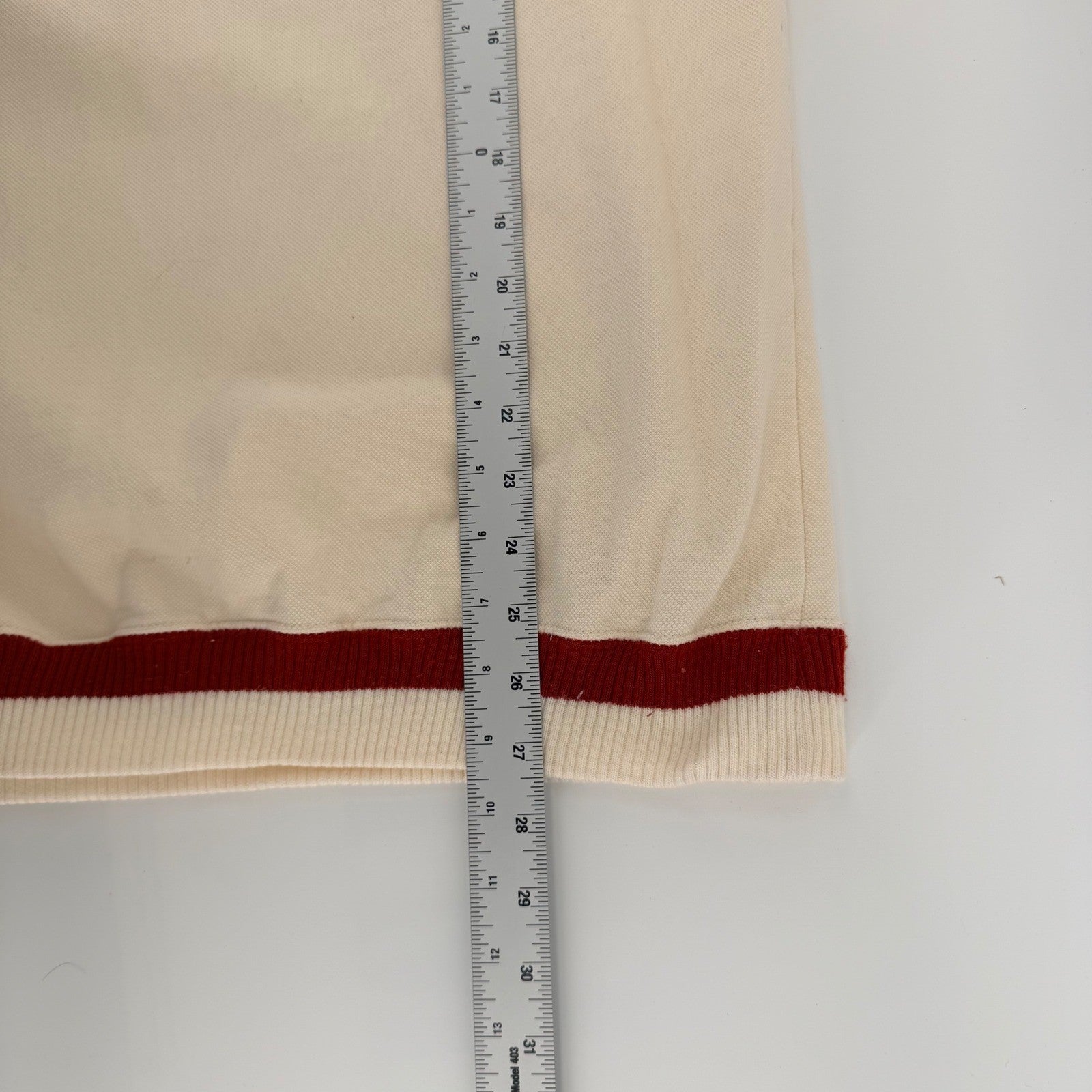 BAC Premier Vintage Collared Sweatshirt Inn At Spanish Head Cream Red Large