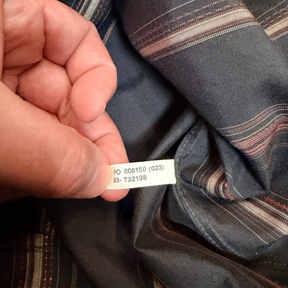 Tommy Bahama Silk Cotton Striped Button Down Shirt Large Brown Orange 83-T32195