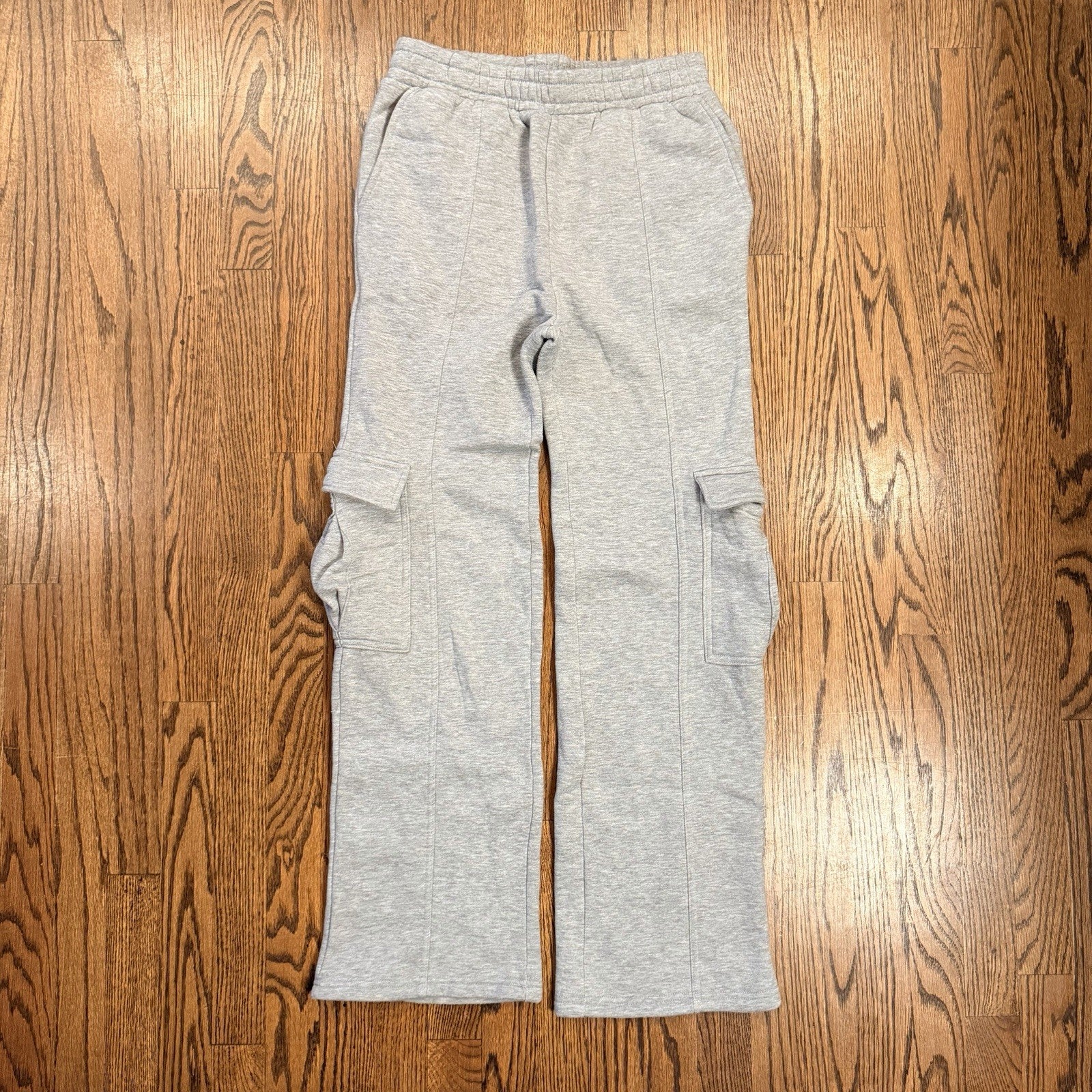 FOREVER 21 Size Small Women's Heather Gray Cargo Sweatpants Baggy Wideleg