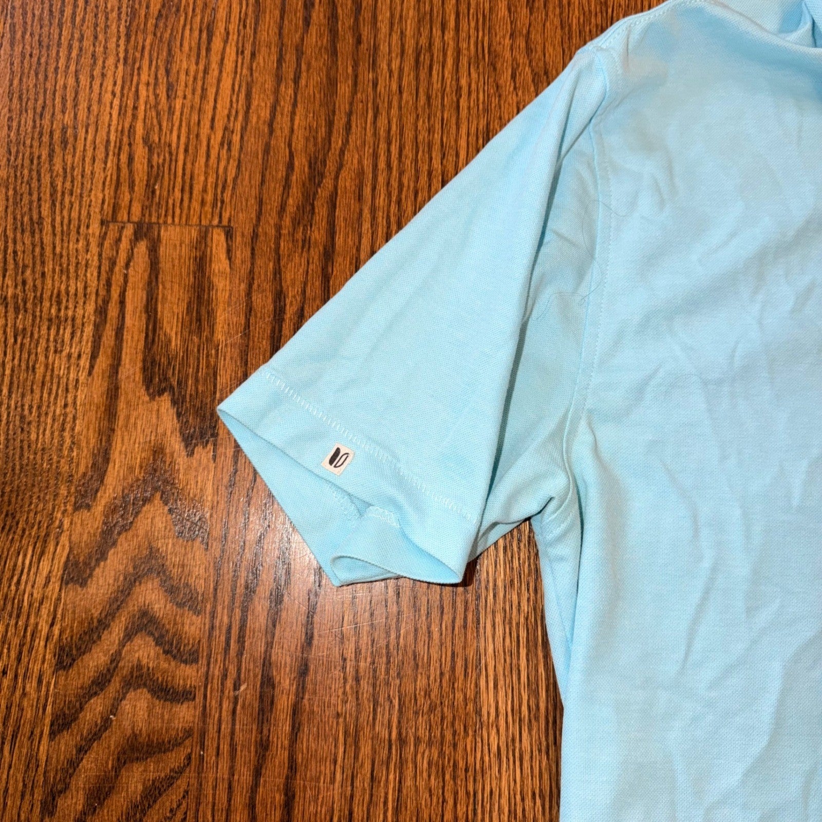 Linksoul Tempus Fugit Polo Shirt Short Sleeve Pique Golf M Light Blue