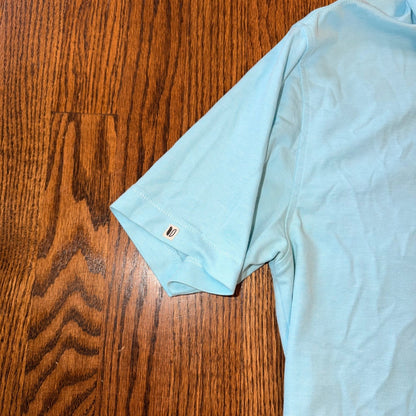 Linksoul Tempus Fugit Polo Shirt Short Sleeve Pique Golf M Light Blue