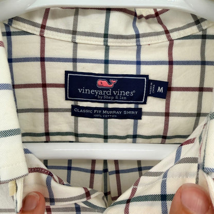Vineyard Vines Murray Shirt Classic Fit Tattersall Plaid Button Down M White