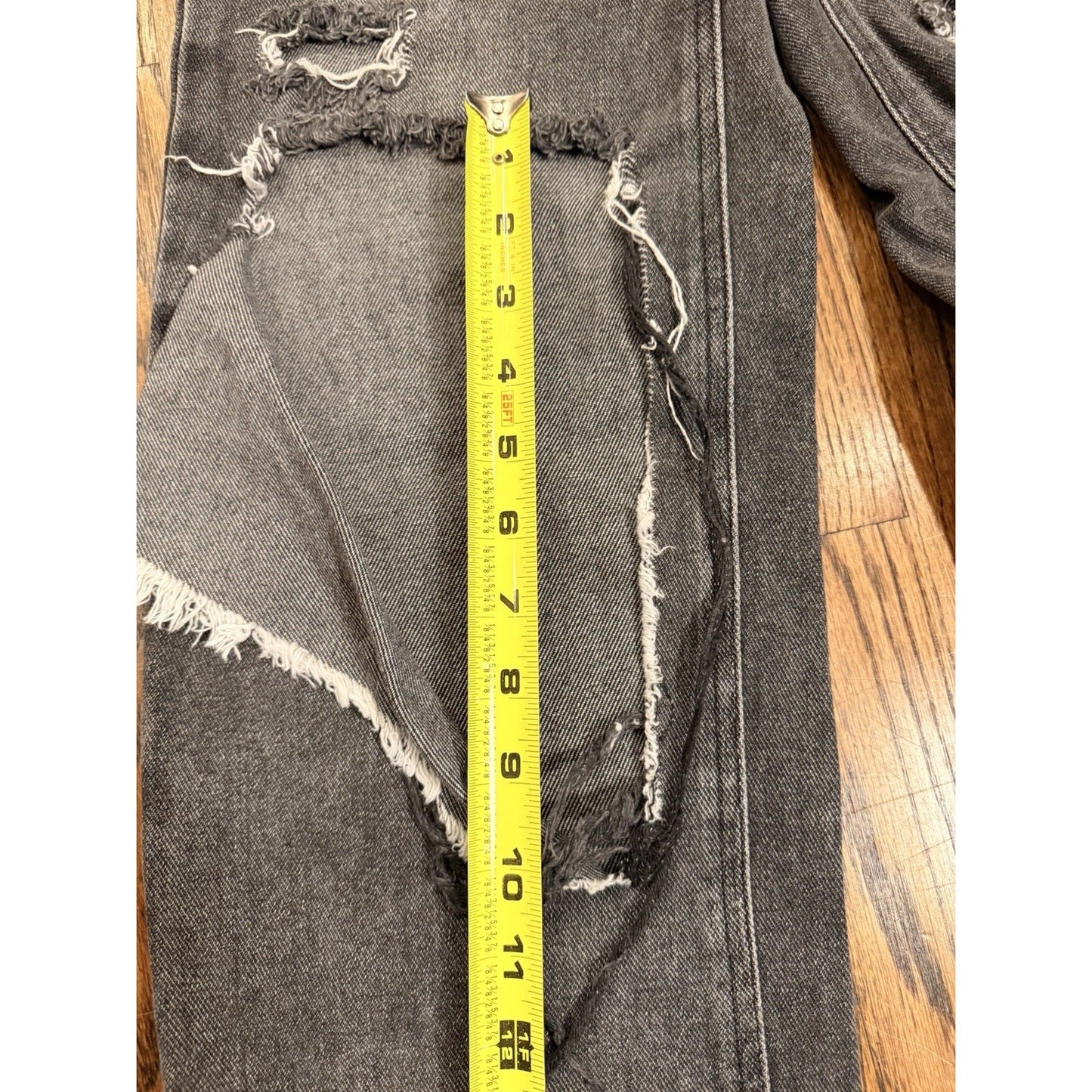PacSun 90's Boyfriend Distressed High Rise Jeans 23 Washed Black Grey