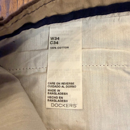 Dockers Mens Cargo Shorts Ripstop Cotton Multi Pocket Size 34 Brown