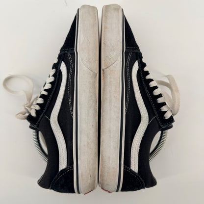 Vans Old Skool Classic Skate Shoes Low Top Black White Suede Canvas Mens 8.5