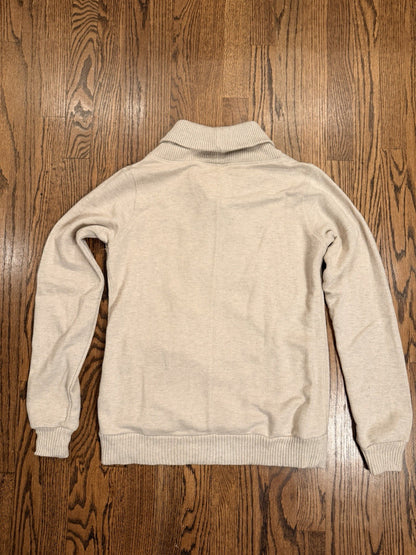 Billabong Sweater Womens Large Beige Button Shawl Collar Pullover Knit Casual