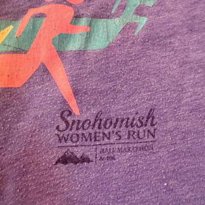 Snohomish Running Co Womens Run Graphic T-Shirt Purple S Soft Cotton Lightweight