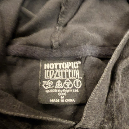 Hot Topic Led Zeppelin Graphic Hoodie Tour 1969 Band Tee Size M Black