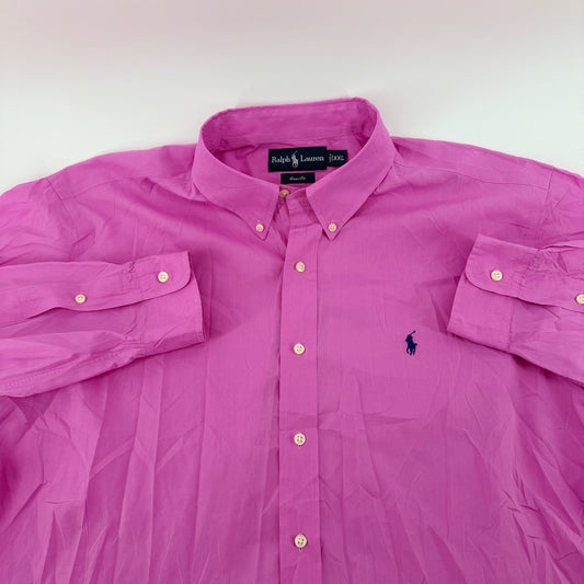 Ralph Lauren Classic Fit Button Down Shirt XXL Magenta Pink Long Sleeve Mens