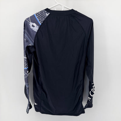 LAFROI Burst Compression Rash Guard 2pc Bundle Mens LG Black Graphic Long Sleeve