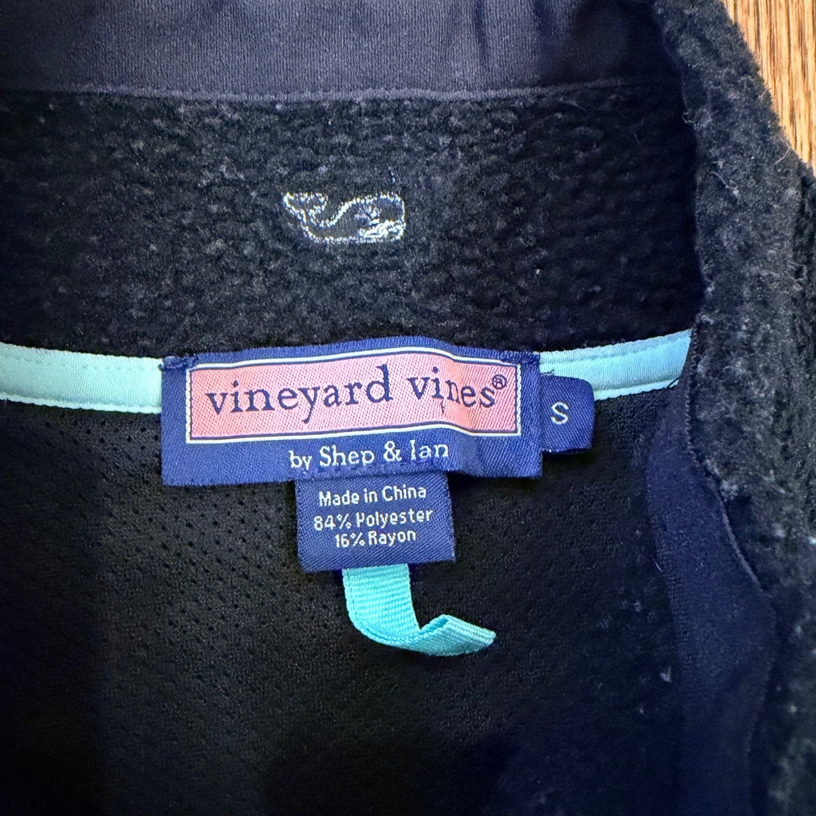 Vineyard Vines Sherpa Fleece Full Zip Vest S Black Layering Preppy Women