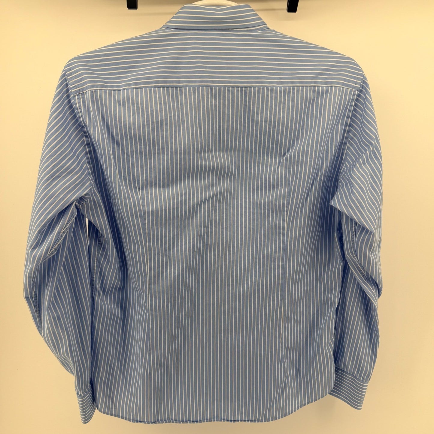 Versace Collection Striped Button Down Slim Fit Luxury Men 43/17 Blue White