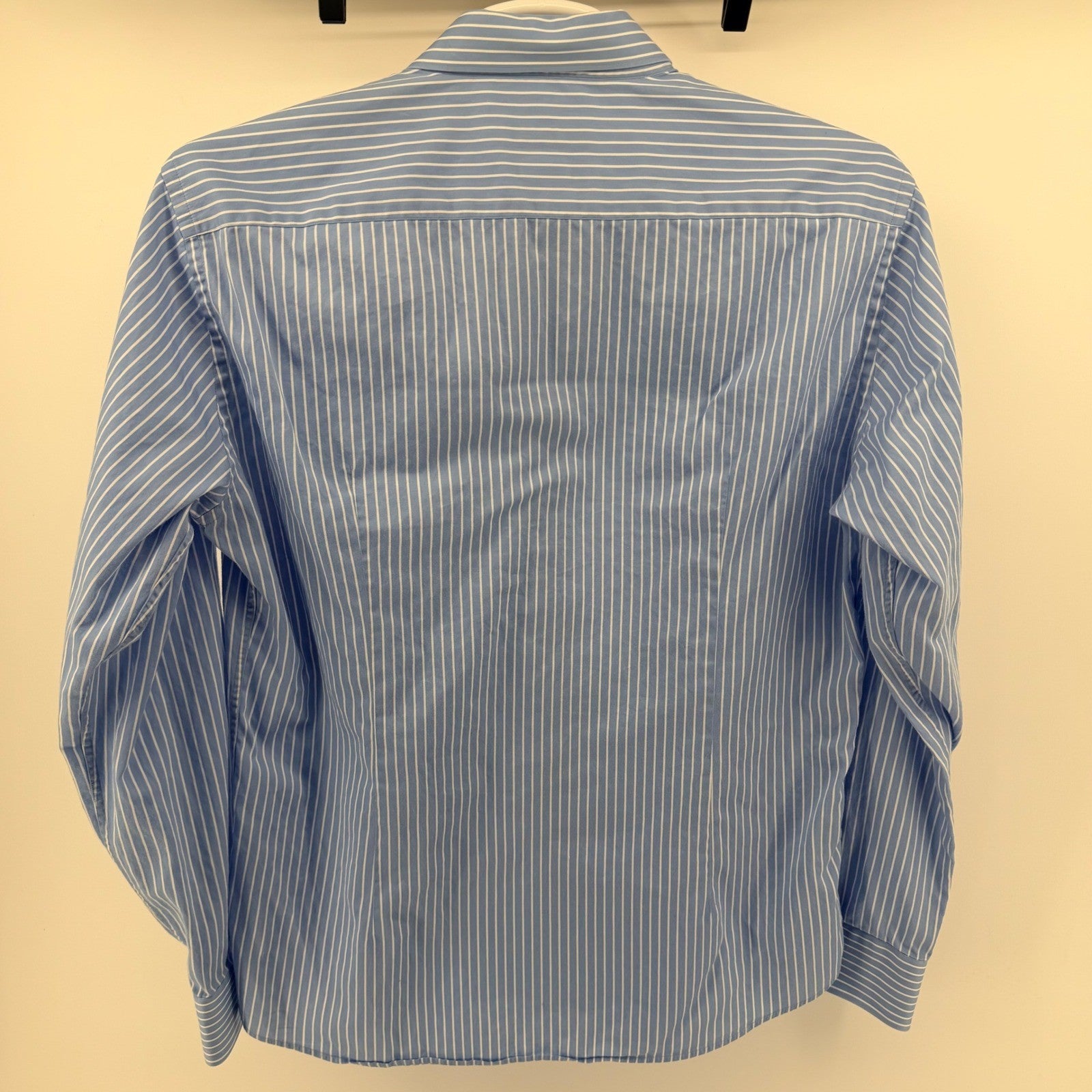 Versace Collection Striped Button Down Slim Fit Luxury Men 43/17 Blue White