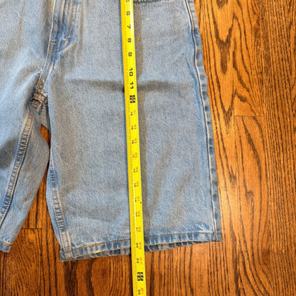 Levi's 469 Loose Fit Denim Shorts Paint Splatter Light Wash 32 Blue Jorts Y2K