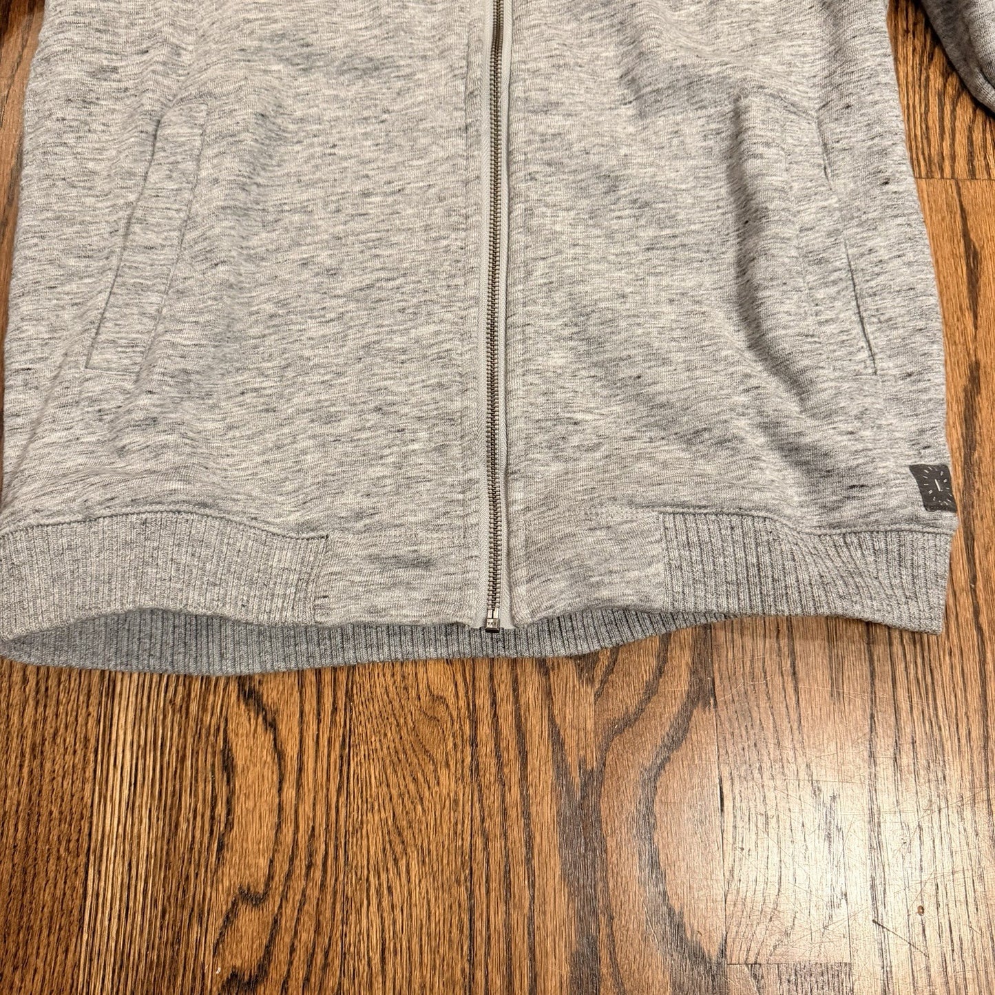 Linksoul Men’s Medium Full Zip Knit Sweater Jacket Heather Gray Golf Casual