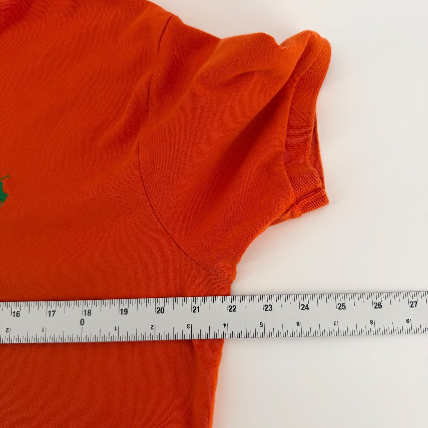 Polo Ralph Lauren Classic Fit Short Sleeve Polo Shirt Orange Green Pony Mens M