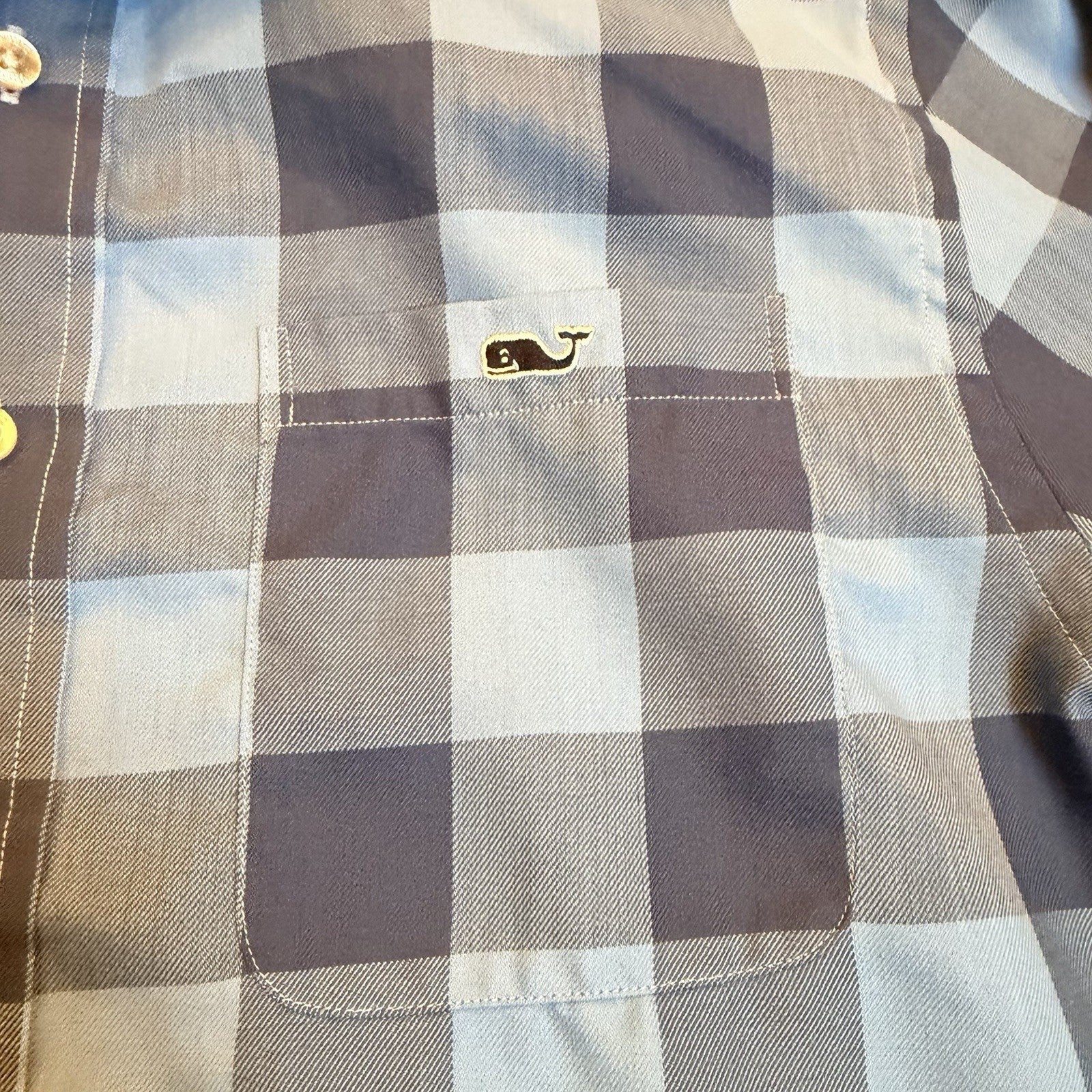 Vineyard Vines Performance Tucker Shirt Blue Buffalo Check Plaid Small 1W1954