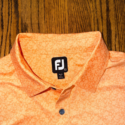 FootJoy Saratoga National Floral Performance Polo XL Orange Lightweight