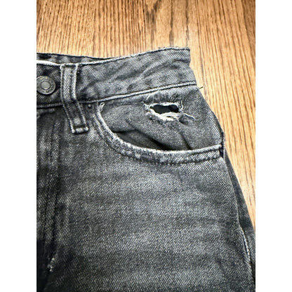PacSun 90's Boyfriend Distressed High Rise Jeans 23 Washed Black Grey