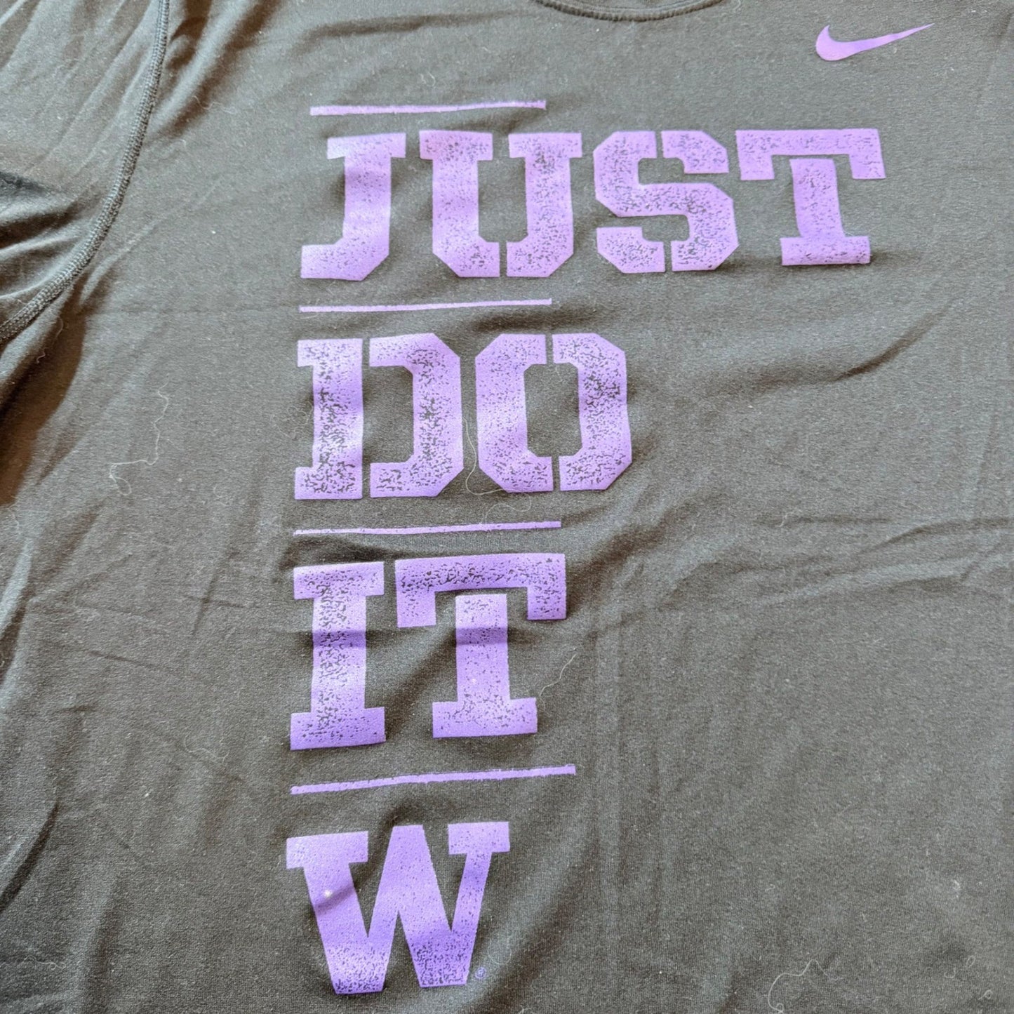Nike Dri-FIT Just Do It Graphic T-Shirt XL Black Purple Mens Training Tee
