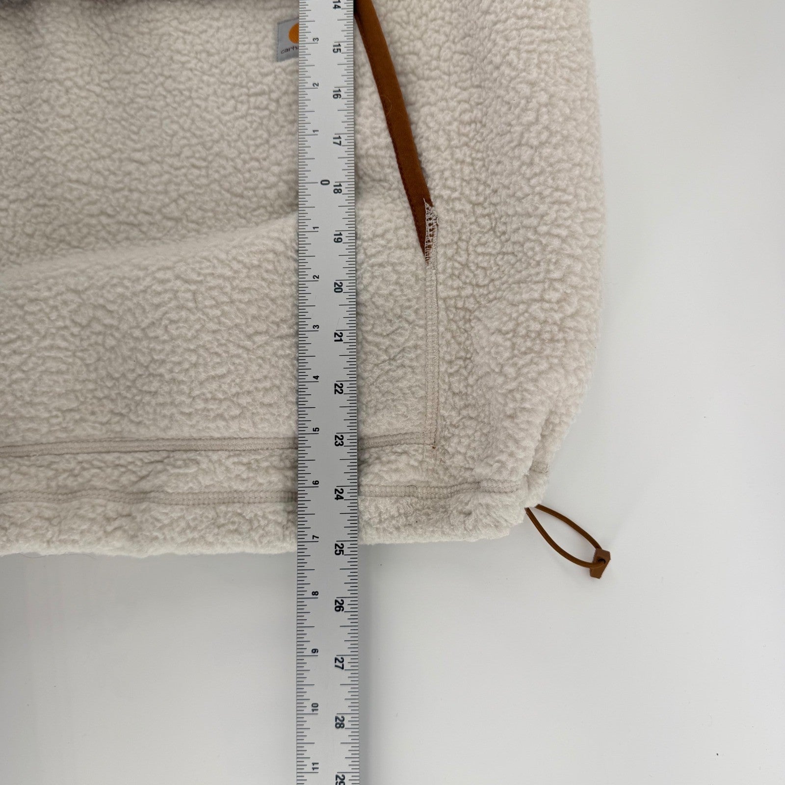 Carhartt Relaxed Fit Sherpa Fleece Pullover Snap Neck XL Cream Brown 104922-W