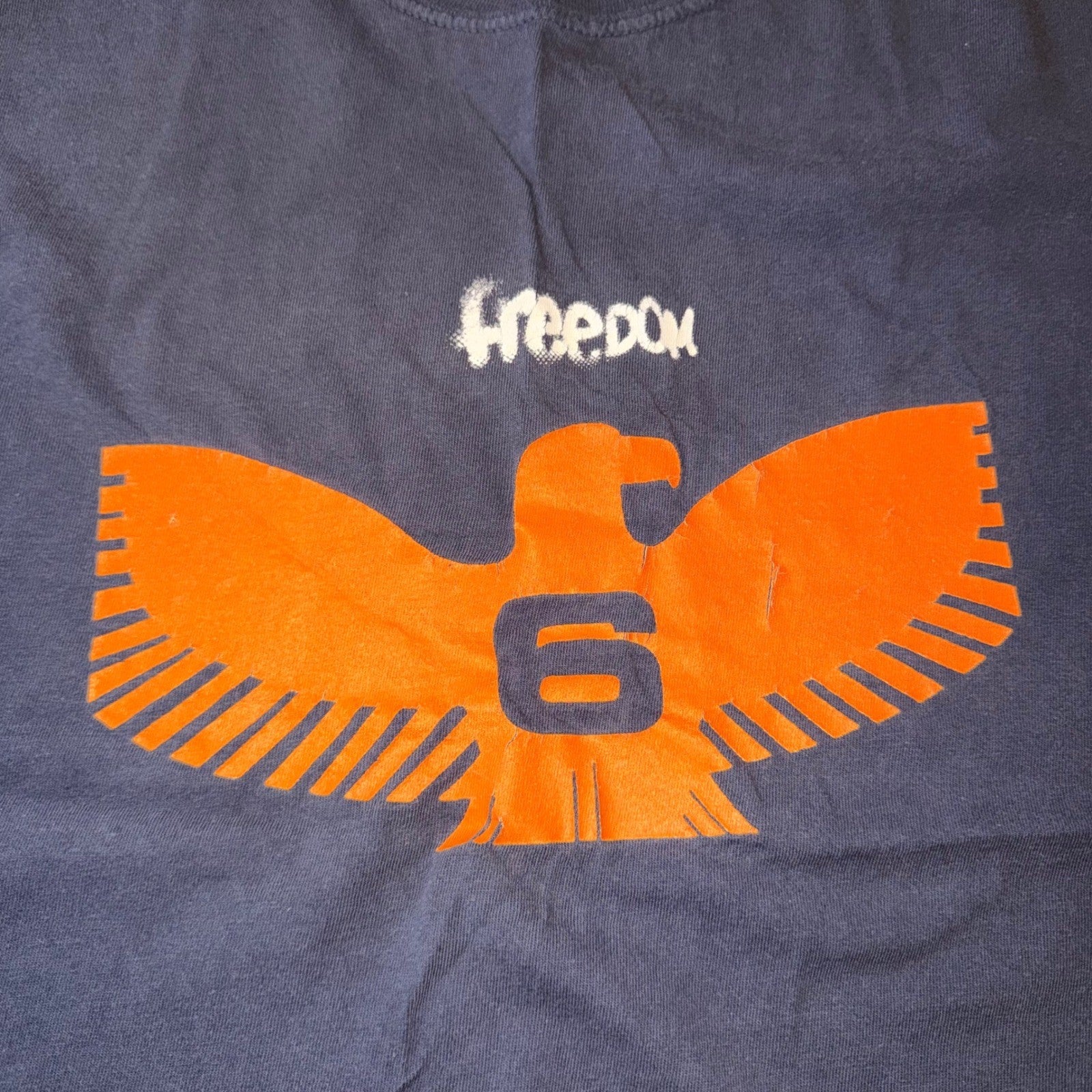 Freedom 6 Eagle Graphic T-Shirt Gray Short Sleeve XL Wild at Heart Unchained