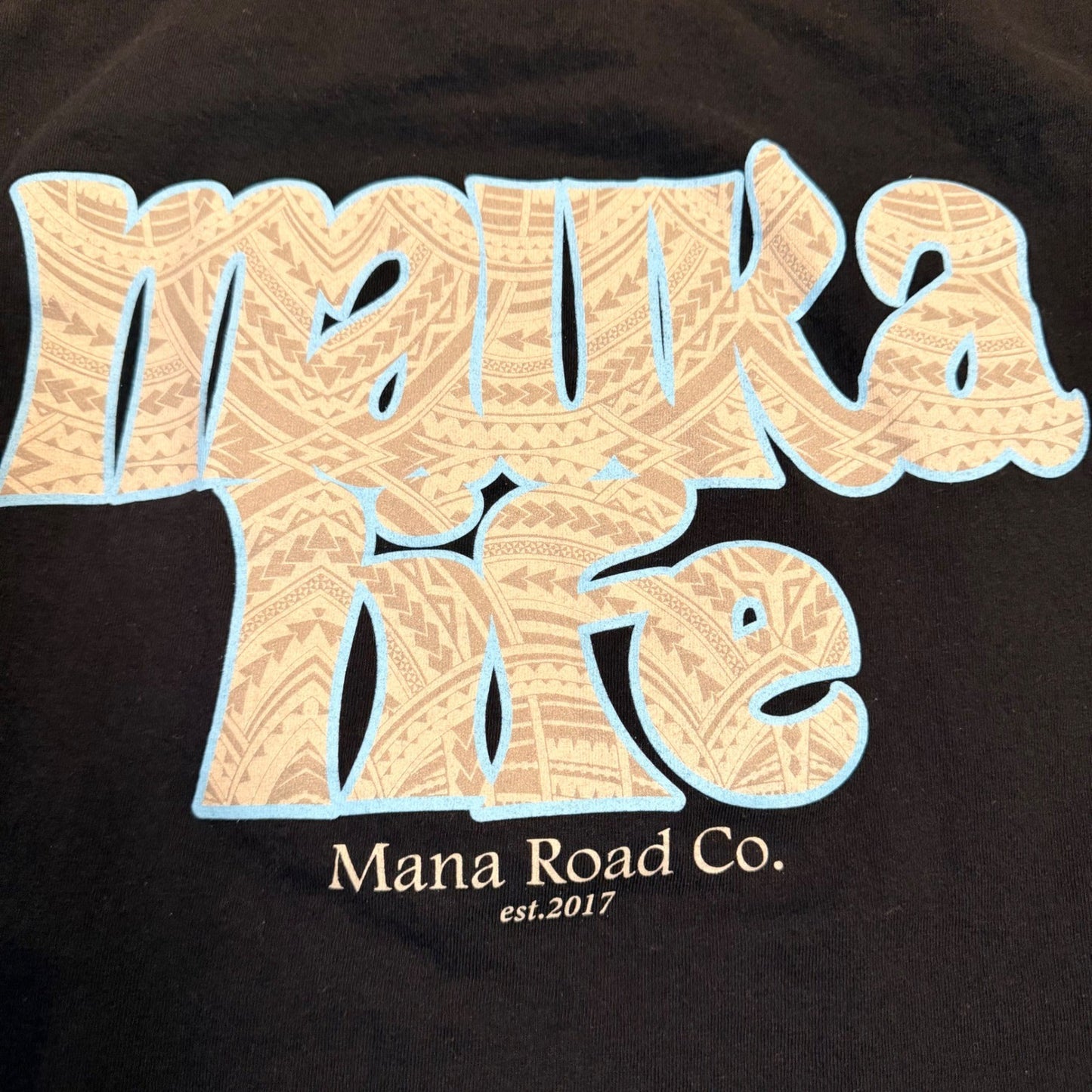Mana Road Co Mauka Life Graphic T-Shirt Black Small Hawaii Surf Tee