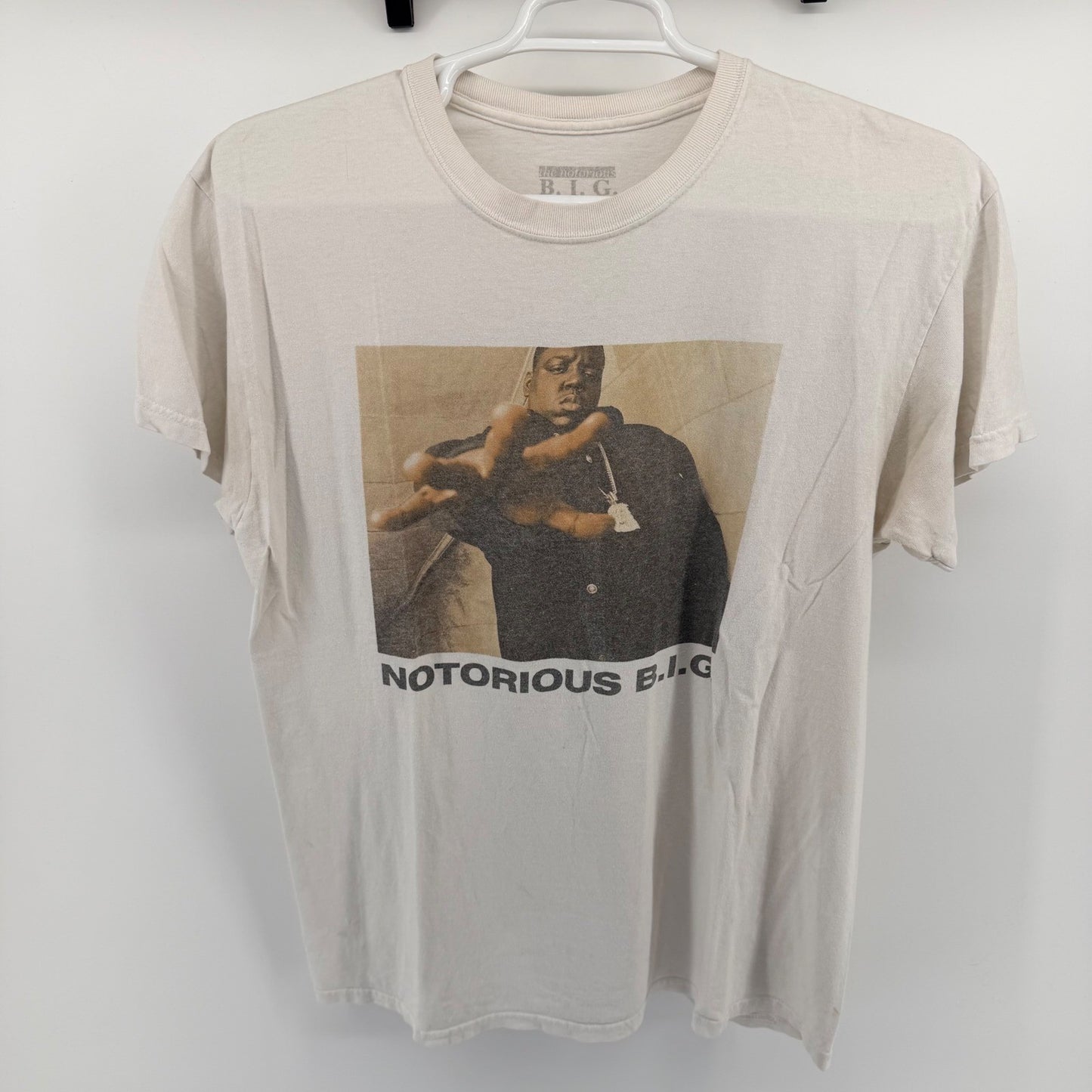 The Notorious B.I.G. Graphic T-Shirt Biggie Smalls Rap Tee Large Cream